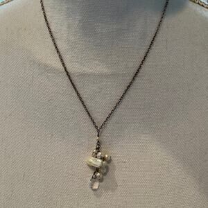 Sarah Cornwell Sterling Silver Freshwater Pearl Cluster Drop Necklace